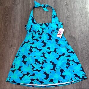 Lands' End | Women’s Medium (10-12) | Navy and Teal Swim Dress - NWT!